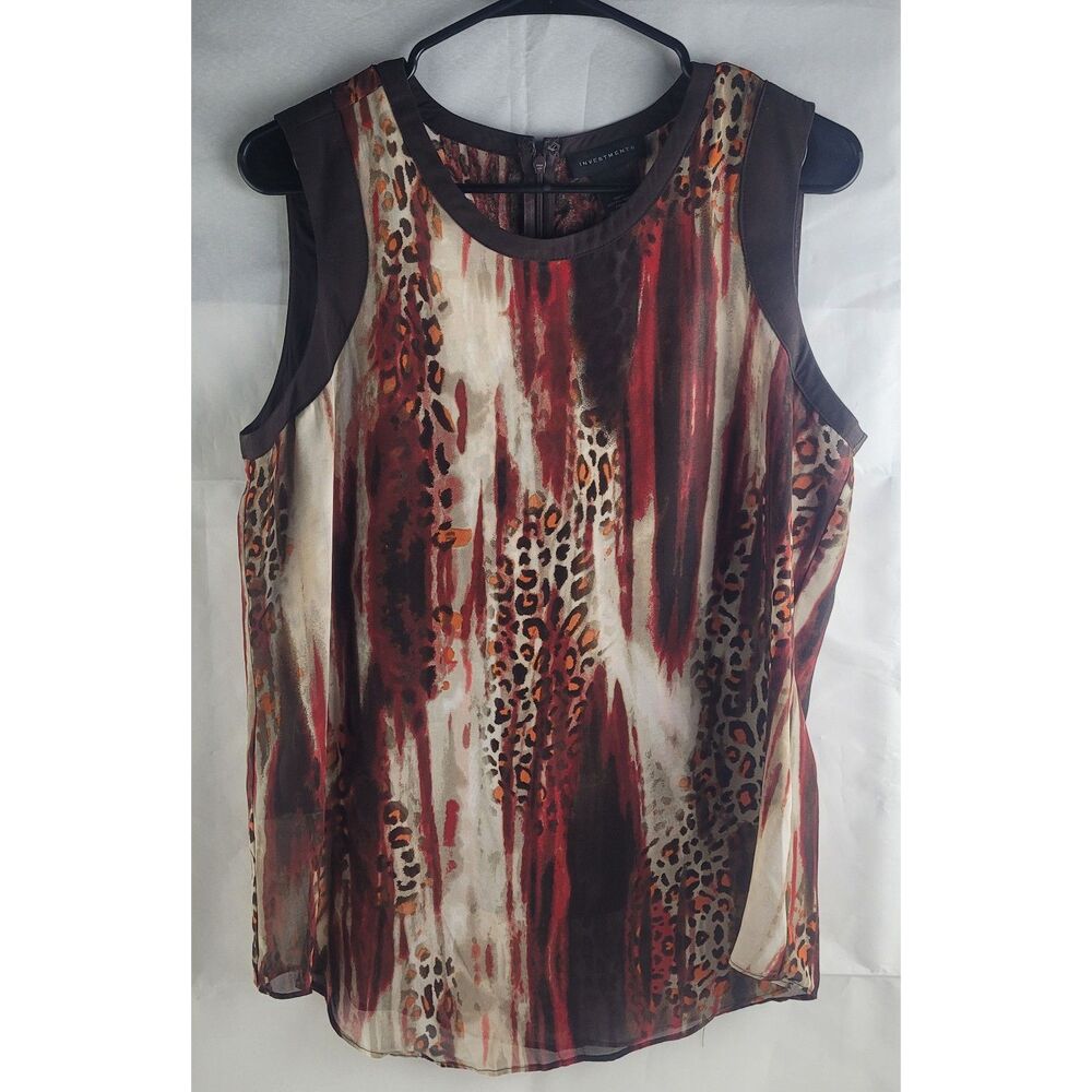 Sleeveless Investments Abstract Blouse Sz Small